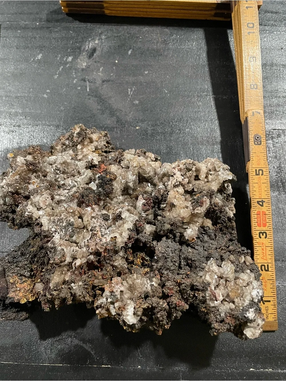 Massive crystal cluster. Goethite from Mexico. Comes with a stand.